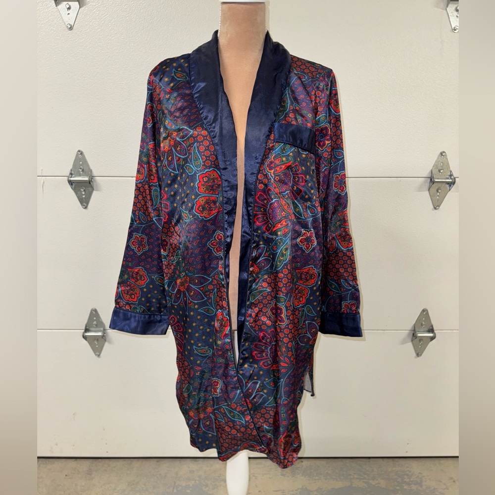 Nicole Classics Vintage Floral Satin Robe